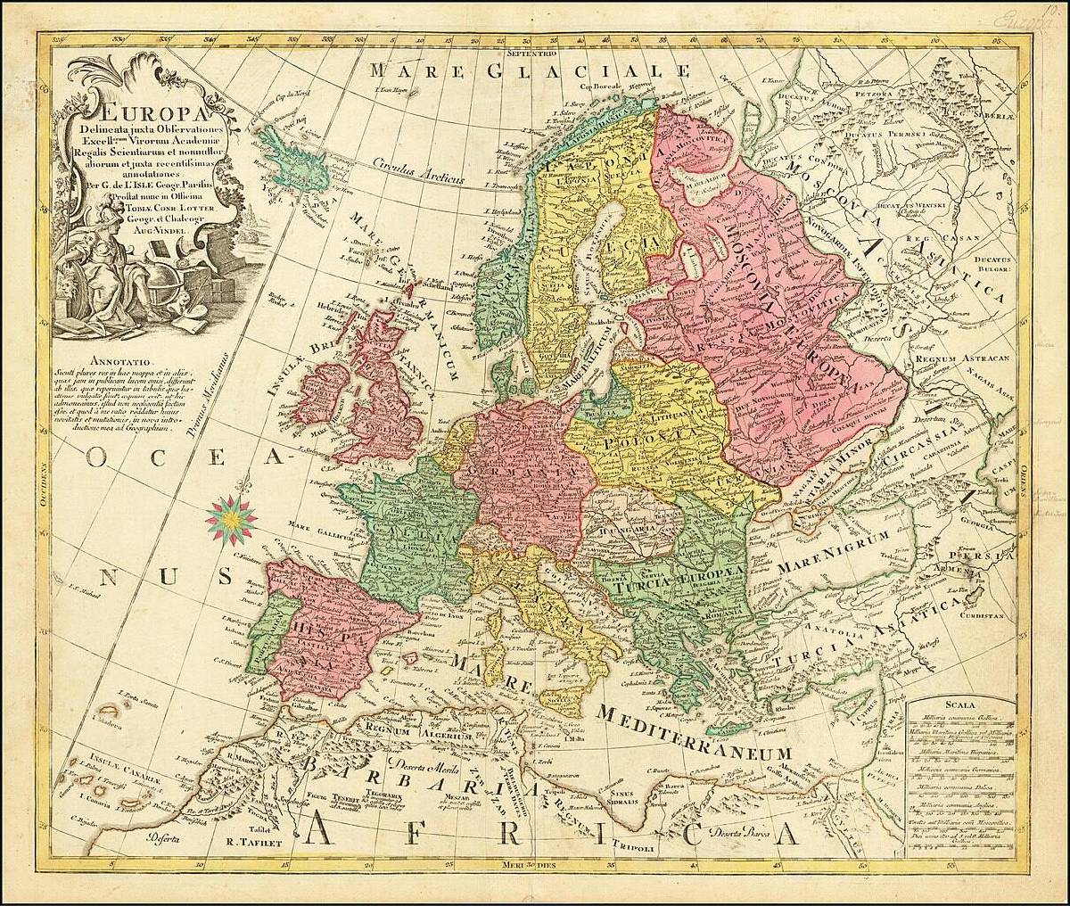 Europa Delineata juxta Observationes circa 1760.